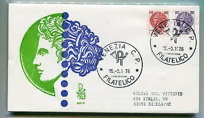 Italien FDC Venedig 1976 Syrakus 150 400 gereist Racc. für Italien