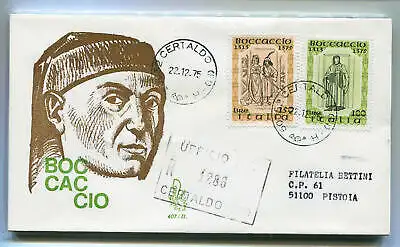 Italien FDC Venedig 1975 Boccaccio reiste Racc. für Italien