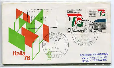 Italien FDC Venedig 1976 Italien '76 gereist Racc. für Italien