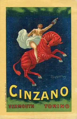 Werbung - Cinzano Vermout Werbe-Farbstoffkarton