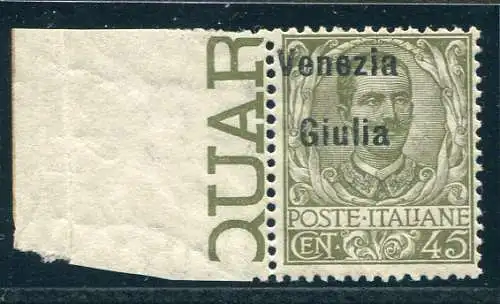 Venezia Giulia - Floreale Cent. 45 verschobener Überdruck