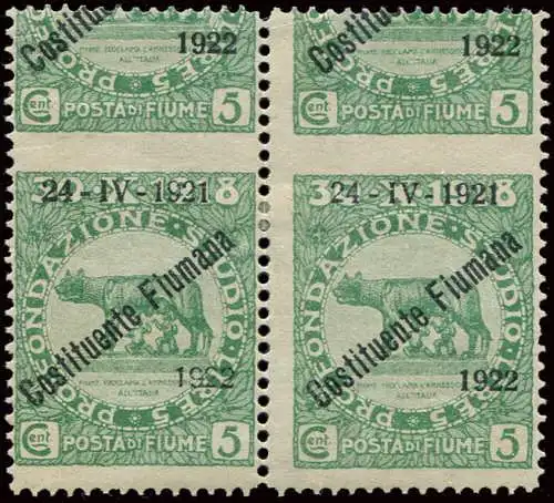 Fluss - Konstituante Fiumana 1922 Cent. 5 Sorten