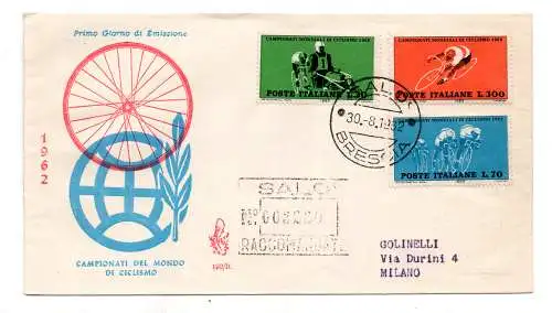 Italien FDC Venedig 1962 Radfahren Racc. Italien