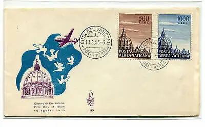 Vatikan FDC Venedig 1953 P.A. Kuppel I ungefahren