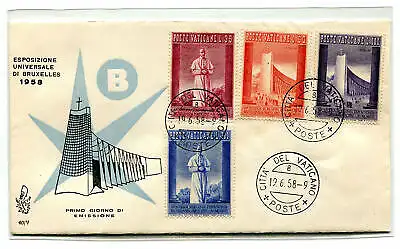 Vatikan FDC Venedig 1958 Brüssel unreist