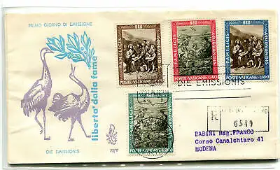 Vatikan FDC Venedig 1963 Hunger gereist Racc. für Italien