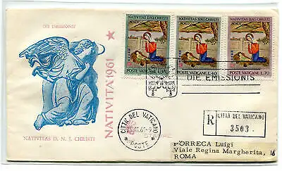 Vatikan FDC Venedig 1961 gereiste Weihnachten Racc. für Italien