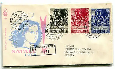 Vatikan FDC Venedig 1959 Weihnachten gereist Racc. für Italien