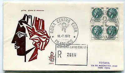 Italien FDC Venedig 1972 Syrakusana L. 300 Viertel gereist Racc.Italia