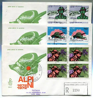 Italien FDC Venedig 1972 Alpini Viertel gereist Racc. für Italien