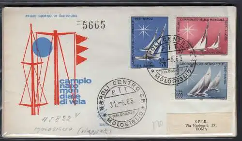 Italien FDC Venedig 1965 Segelweltmeisterschaft Racc. für Italien