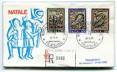 Italien FDC Venedig 1975 Weihnachten gereist Racc. für Italien