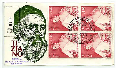 Italien FDC Venedig 1976 Tizian Viertel gereist Racc. für Italien