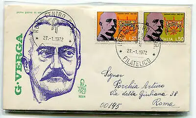 Italien FDC Venedig 1972 Verga gereist nach Italien 995