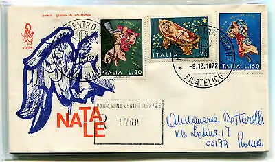 Italien FDC Venedig 1972 Weihnachten gereist Racc. für Italien 1052