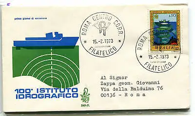 Italien FDC Venedig 1973 Hydrographisch gereist durch Italien