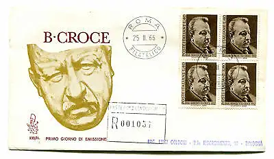 Italien FDC Venedig 1966 Benedikt Kreuz Viertel gereist Racc. für Italien