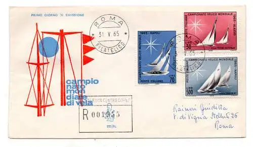 Italien FDC Venedig 1965 Segelmeisterschaft Racc. für Italien