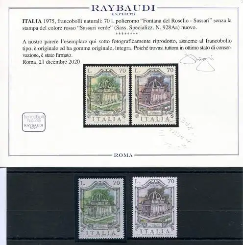 Fontane Lire 70 Sassari Sorten NATURBRIEFMARKE