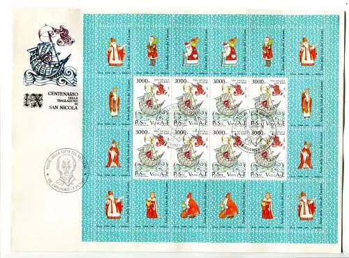 Vatikan - Nikolaus 1987 Blätter auf FDC-Umschlägen 1