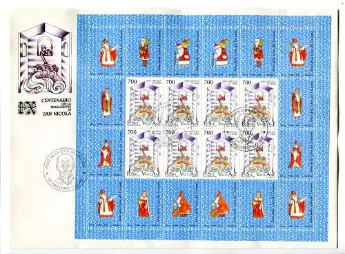 Vatikan - Nikolaus 1987 Blätter auf FDC-Umschlägen 1