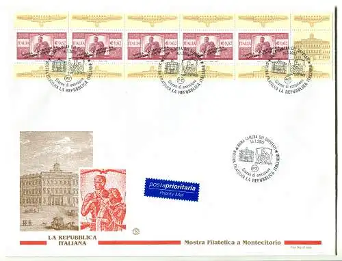 Montecitorio 2003 Heft auf FDC Filagrano