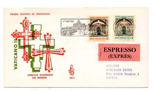 Italien FDC Venedig 1962 Ökumenisches Konzil nach Italien gereist