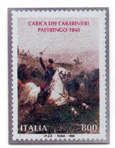 Ladung der Carabinieri Pastrengo 1848 – auf Metallfolie