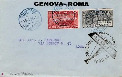 1926 Genua/Rom vom 13.4.26 - Weiterflug Erstflug SANA