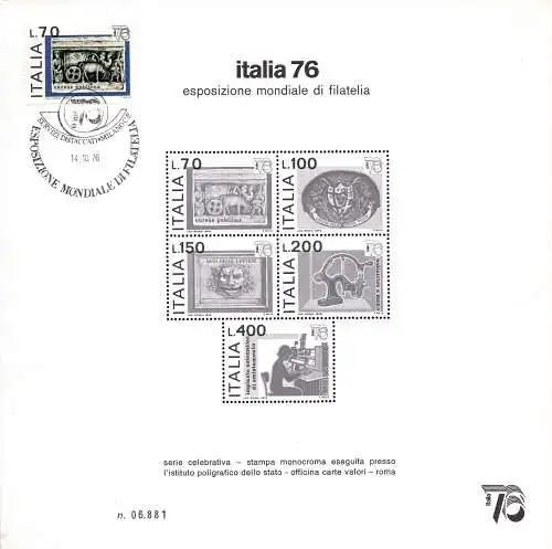 Italia '76 - Monochrome Werbebroschüre