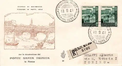 Brücke S. Trinita Paar auf FDC Venedig