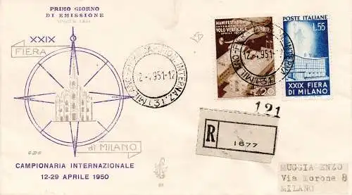 Messe Mailand '51 auf FDC Veneziaa racc.