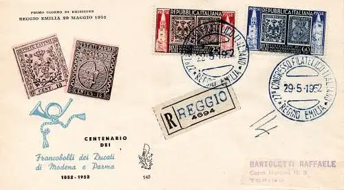 Modena und Parma auf FDC Venedig racc. für Turin