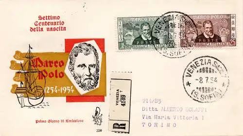 Marco Polo auf FDC Venedig racc. für Turin