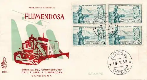 Flummendes Viertel auf FDC Venedig ungereist