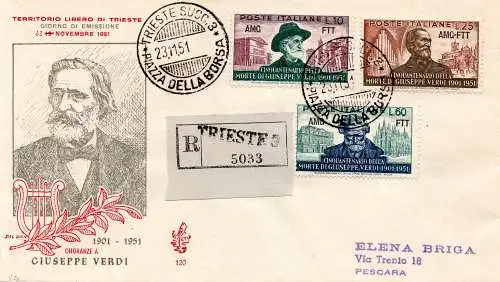 Grün auf FDC Venedig rac.