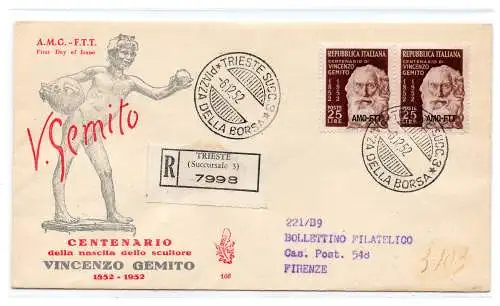 Triest A - Seufzen Paar auf FDC Venedig racc.