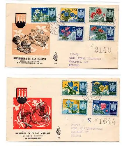 San Marino - Fiori '53 auf FDC Venedig