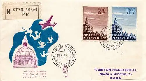 Vatikan - Luftpost Kuppel I. auf FDC Venedig