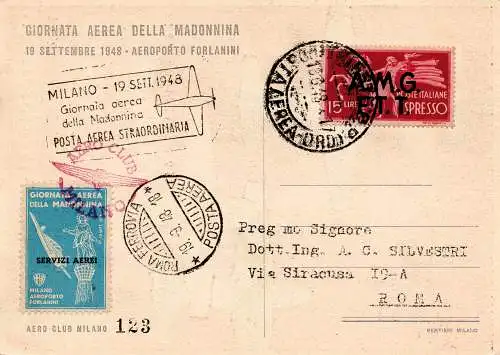 (Triest) Mailand/Rom vom 19.9.48 Flugtag der Madonnina