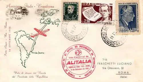 Alitalia Porto Alegre/Rom vom 14.9.58 - Weiterflug mit Flug