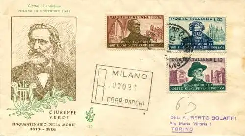 Grün auf FDC Venetia Racc. mit Stornierung der Ankunft