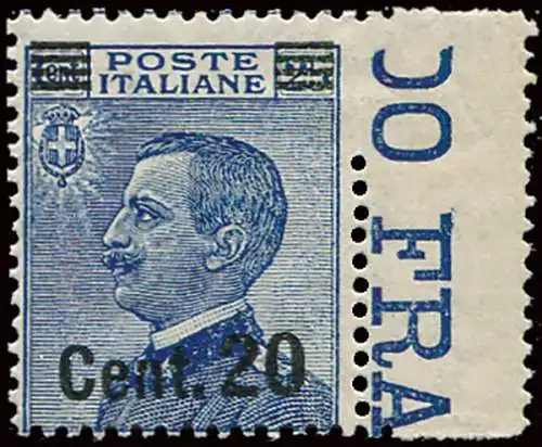 Michetti Cent. 20 von 25 mit Teilverzahnung rechts b. von f. - Nicht katalogisiert