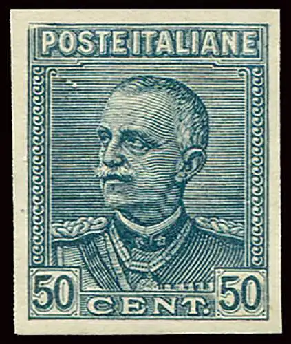 Parmeggiani Cent. 50 Nr. 225 schieferfarbener Maschinentest auf Graupapier bedruckt