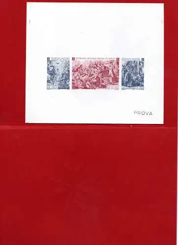 SMOM - Weihnachten '68 Bogenprobe auf weißem Papier ohne Wasserzeichen