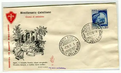 Triest A - 1949 Catull auf FDC Venedig ungereist