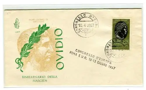 Italien 1957 Ovid auf Venedig Umschlag ungereist