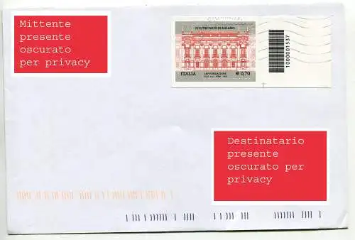 Politecnico di Milano mit isoliertem Barcode auf Umschlag