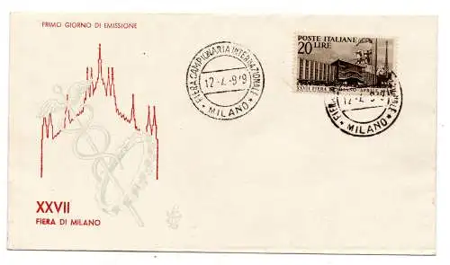 Italien 1949 Mailänder Messe auf FDC Venedig ungereist