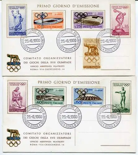 Olympische Spiele 1960 in Rom Kartonserie des Komitees
